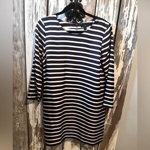 J. Crew Jules Shift Dress In Striped Silk Size 6 100% Silk